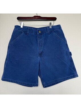 Carhartt B24 Blu Men's Blue Cotton Carpenter Shorts Sz 34 RARE Vintage RARE